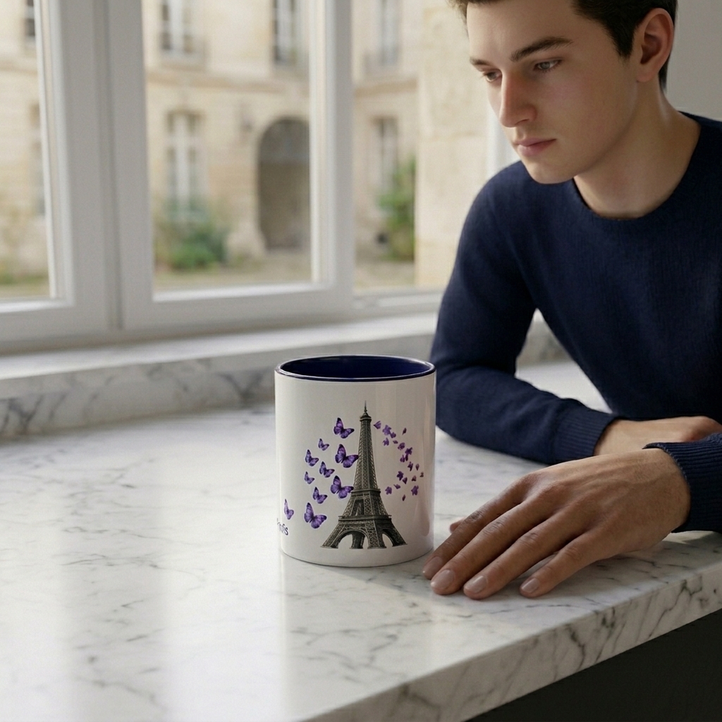 tsgabrielle® • Paris - La Tour Eiffel • Caneca com interior colorido • Cerâmica • 11 oz - View 8