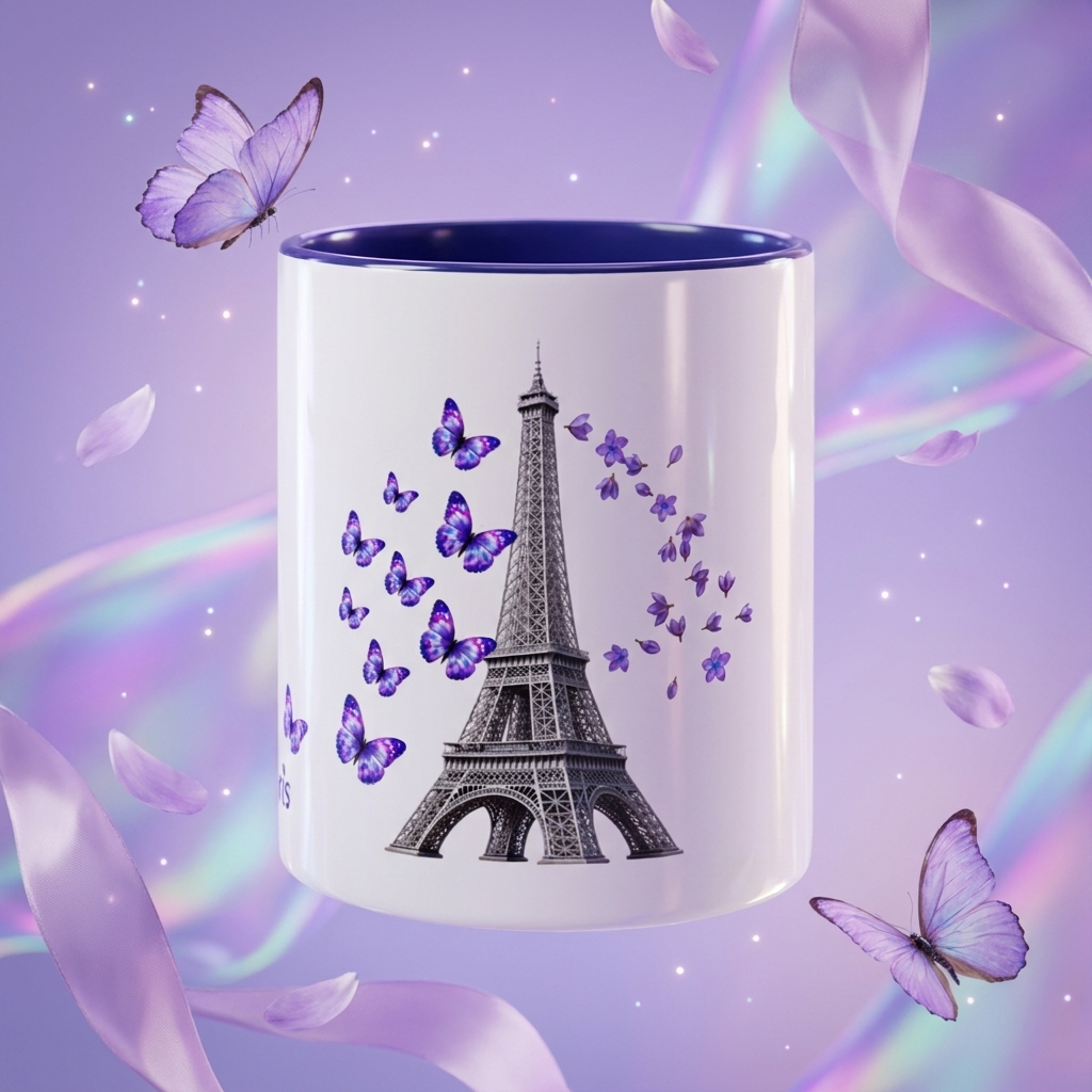 tsgabrielle® • Paris - La Tour Eiffel • Caneca com interior colorido • Cerâmica • 11 oz - View 6