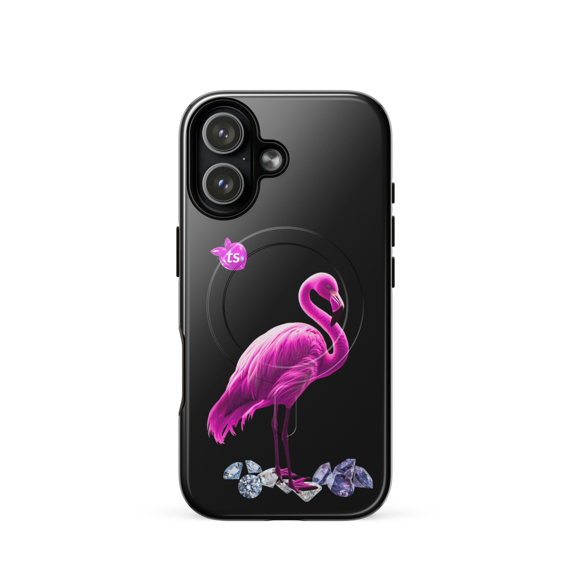 tsgabrielle® • Flamant Rose • capa resistente compativel com iPhone® • MagSafe® • modelos recentes