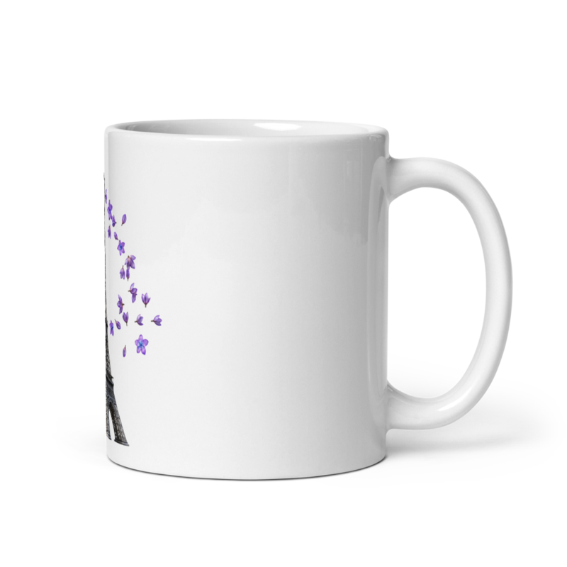 tsgabrielle® • Paris - Torre Eiffel • Caneca Brilhante • Branca • Cerâmica • 325 ml • O Toque Trans Francês