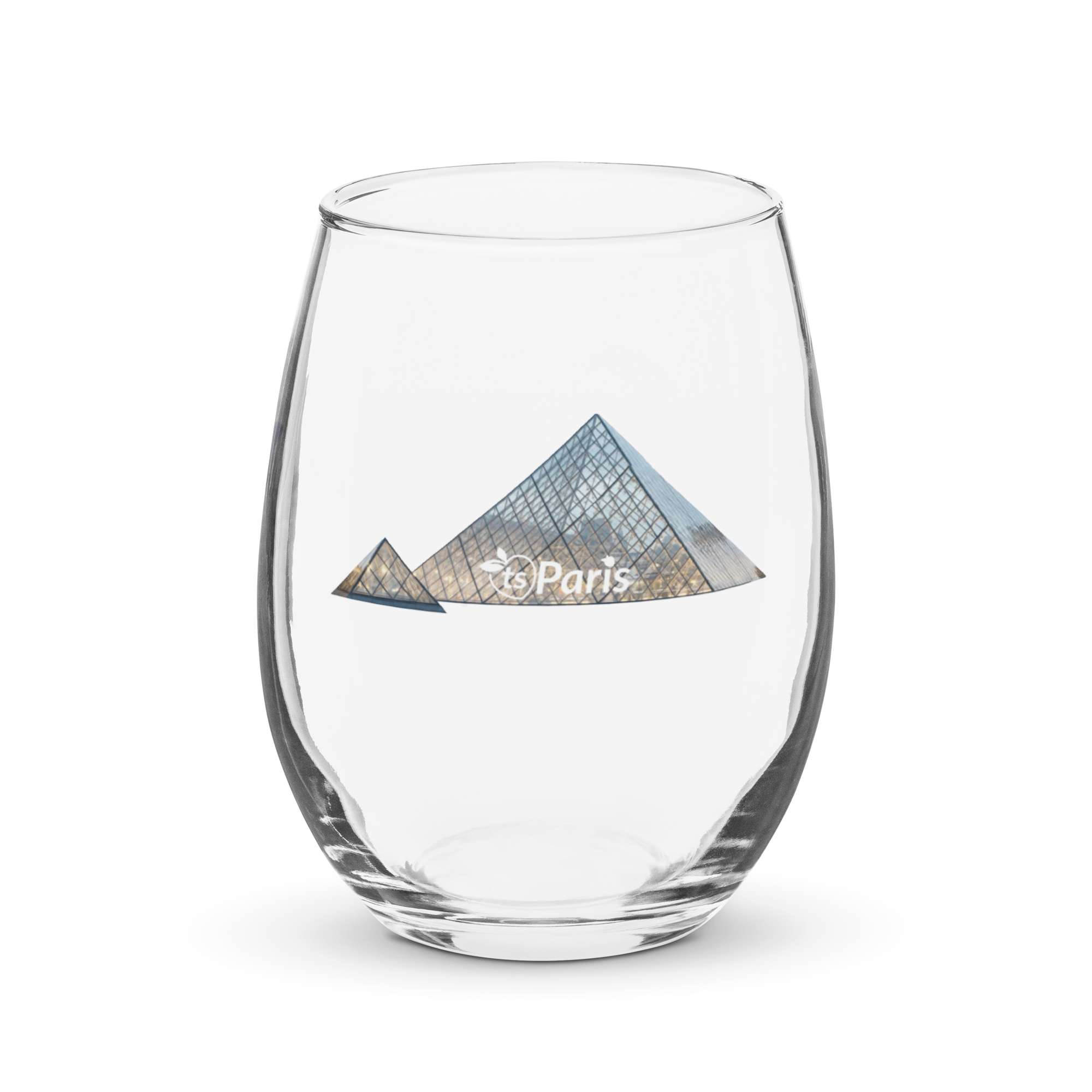 tsgabrielle® • Paris – Pirâmide do Louvre • Copo de Vinho sem Pé • 15 oz