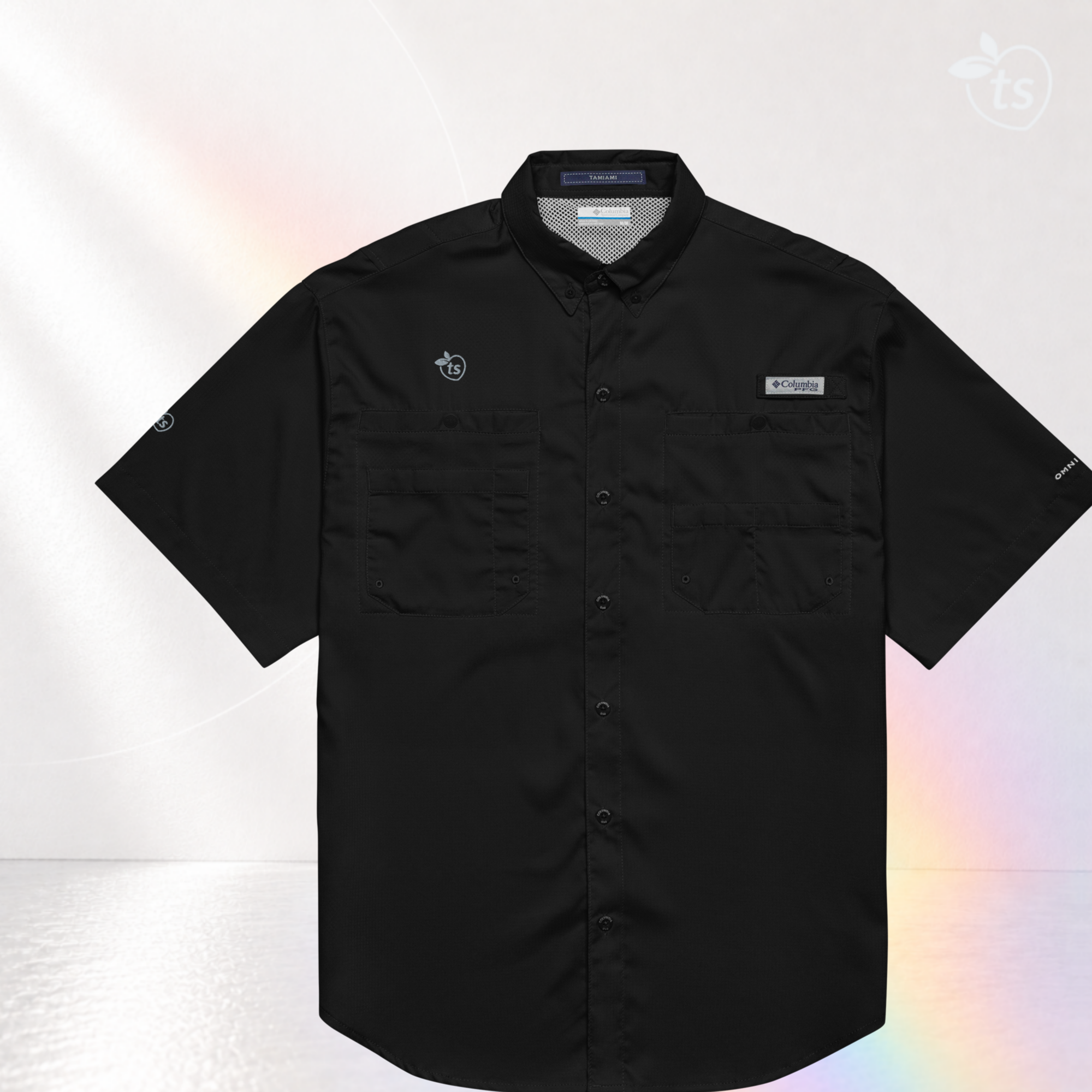 Columbia® by tsgabrielle® • Homem • Camisa de manga curta com botões • Cores escuras