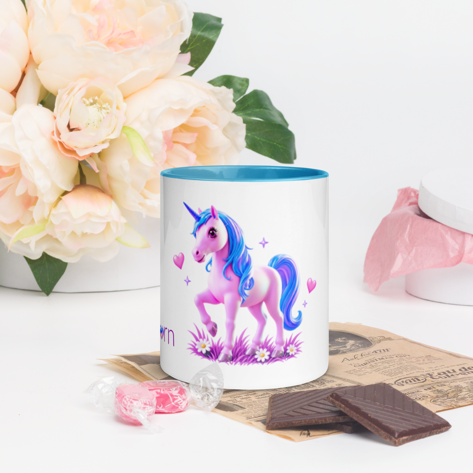 tsgabrielle® • Mug with Color Inside • Unicorn - Seraphina • Ceramic • 2 Sizes - View 3
